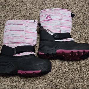 Kamik Pink and Black Kids Snow Boots